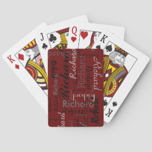 Add Name to get Personalized dark-red Playing Cards