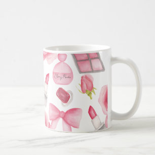Add Name to Perfume Custom Girly Watercolor Coffee Mug