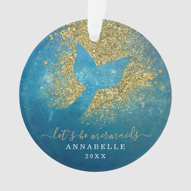 Add Name to Personalized Mermaid Tail Ornament (Front)