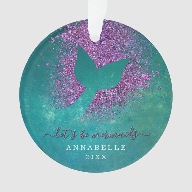 Add Name to Personalized Mermaid Tail Ornament (Front)