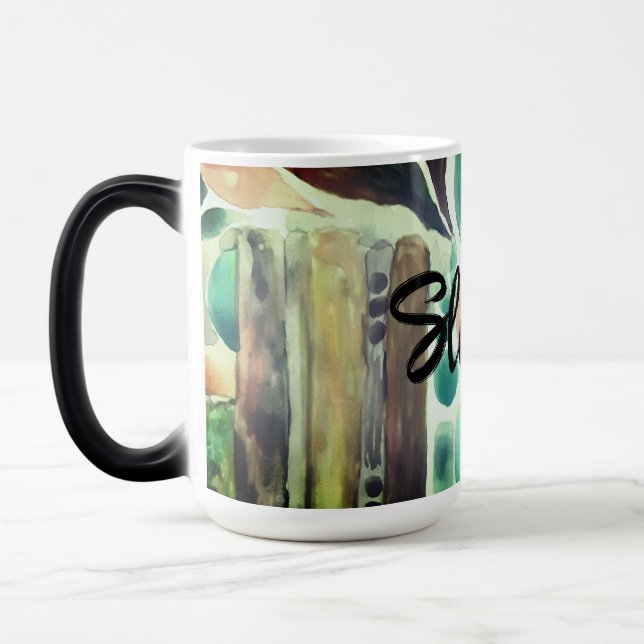 Add Name Tropical Botanical Foliage  Magic Mug (Left)