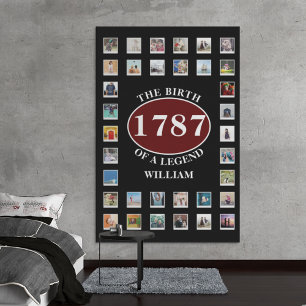 Add Name Year And Photos Birthday Canvas Print