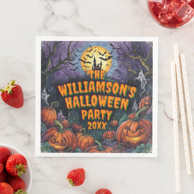 Add Name Year Halloween Party Napkin (Insitu)