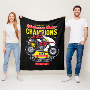 Add Name Year Motocross Retro Champions Rider      Fleece Blanket