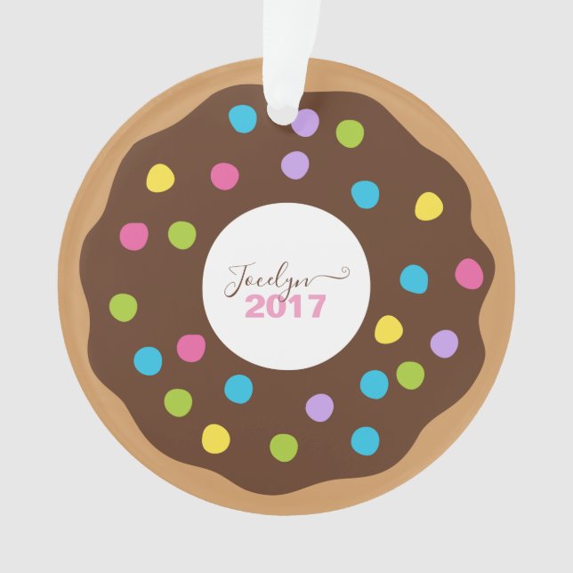 Add Name & Year - Personalized Doughnut Ornament (Front)