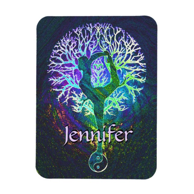 Add Name | Yoga Tree Magnet (Vertical)