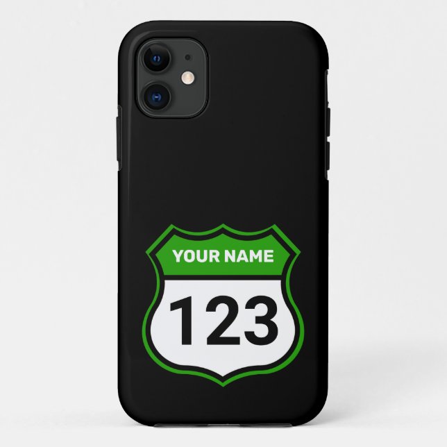 Add Name Your Number Racing Identification Green   Case-Mate iPhone Case (Back)