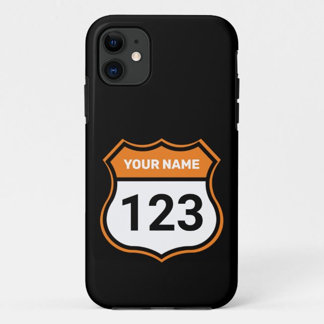 Add Name Your Number Racing Identification Orange  Case-Mate iPhone Case (Back)