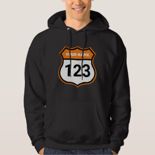 Add Name Your Number Racing Identification Orange Hoodie