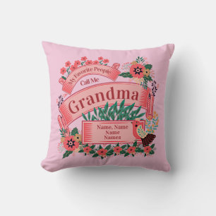 Add Names Change ALL Text Favourite People Call Me Throw Pillow