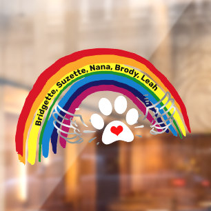Add Names Custom Crossing Rainbow Bridge Dogs Window Cling