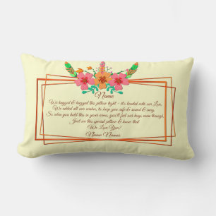 Add Names Edit Text, I We Hug Hugged Boho Flower   Lumbar Pillow