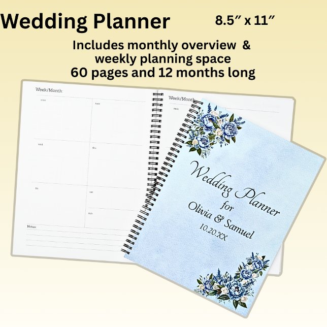 Add Names Etc Blue Peony on Blue Wedding Planner (Creator Uploaded)