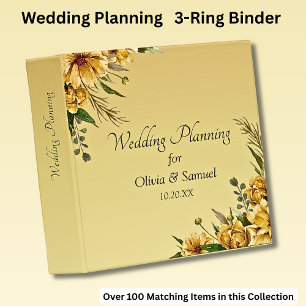 Add Names Etc Golden Yellow Flowers Wedding Binder