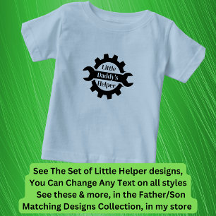 Add Names Grandpa's Daddy's Little Helper, Tools Baby T-Shirt