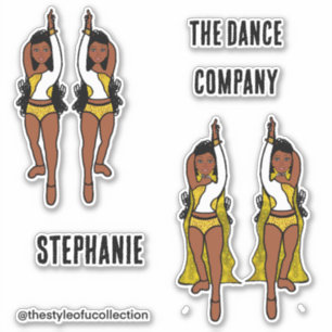 Add Names Majorette / Dancer Stickers Red Spark