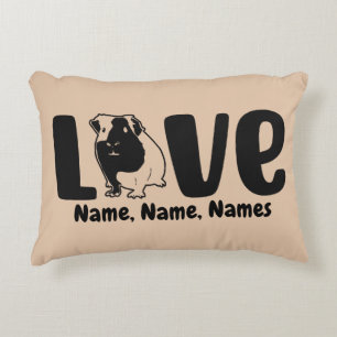 Add Names or Text, Guinea Pig LOVE on    Accent Pillow