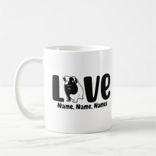 Add Names or Text, Guinea Pig LOVE on Coffee Mug