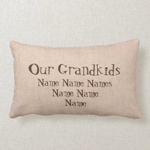 Add Names Our Grandkids, Best Grandparents on Back Lumbar Pillow