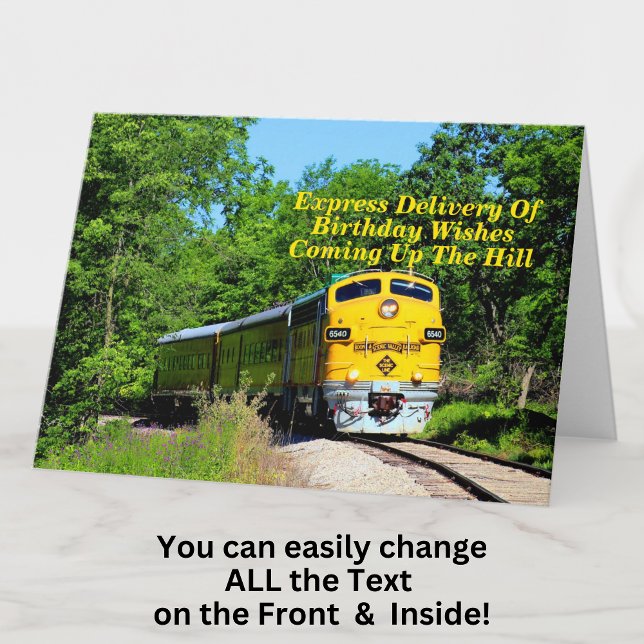 Add Names Steam Train Men Man Happy Birthday Card (Creator Uploaded)