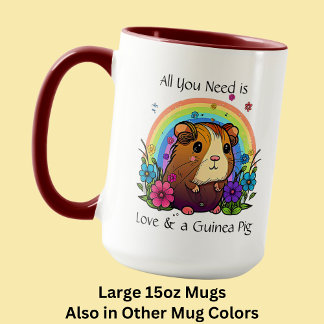Add Names, Text All You Need is Love & Guinea Pigs Mug