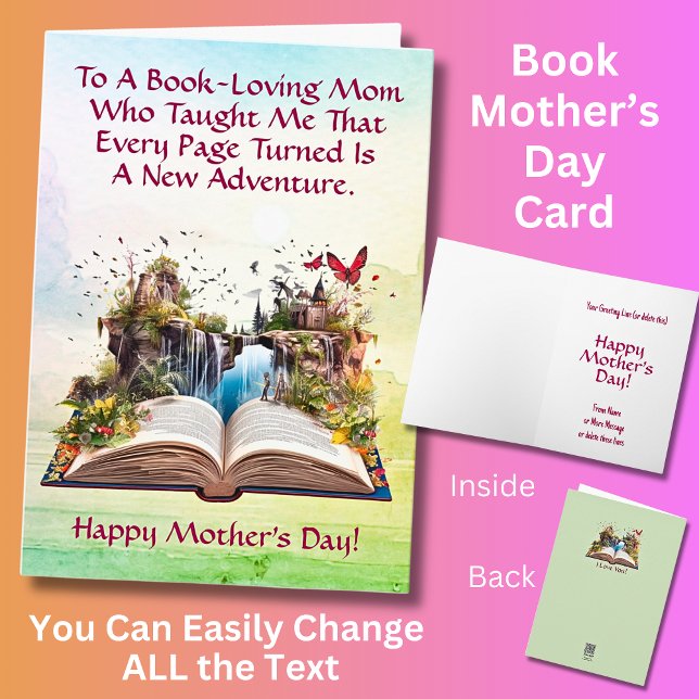 Add Names, To a book-loving mom who taught me Card (Creator Uploaded)