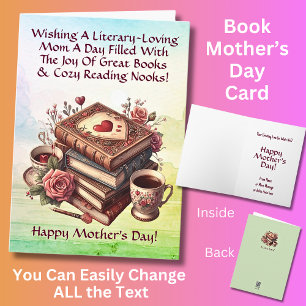 Add Names, Wishing A Literary-Loving Mom Mothers Card
