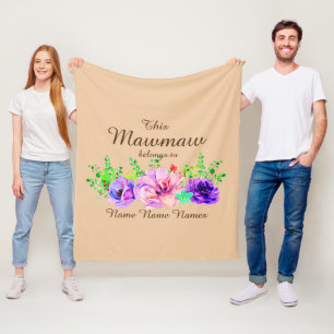Add or Edit Names - This Mawmaw Belongs to Floral Fleece Blanket