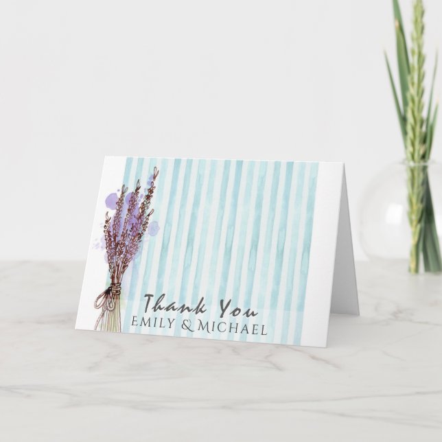 Add Own PHOTO THANK YOU Card Lavender (Front)