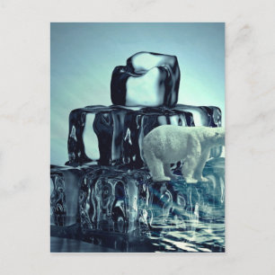 Add Own SLOGAN To Save Arctic Polar Bear Planet Postcard