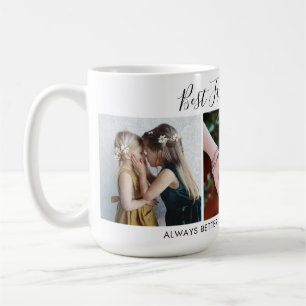 Add Own Text Script 3 Photo Collage Best Friends Coffee Mug