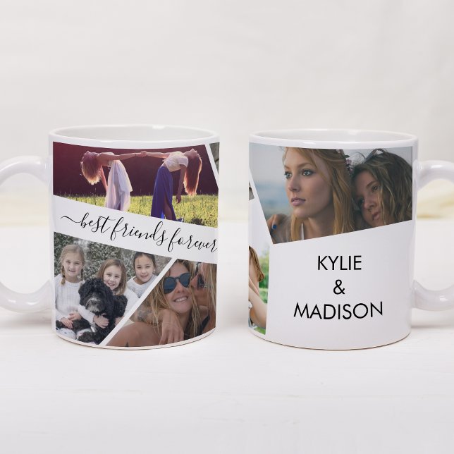 Add Own Text Script Photo Collage Best Friends Coffee Mug (Creator Uploaded)