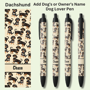 Add Owner's or Dog's Name, Dachshund Black Ink Pen
