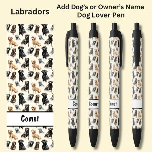 Add Owner's or Dog's Name, Labradors Black Ink Pen