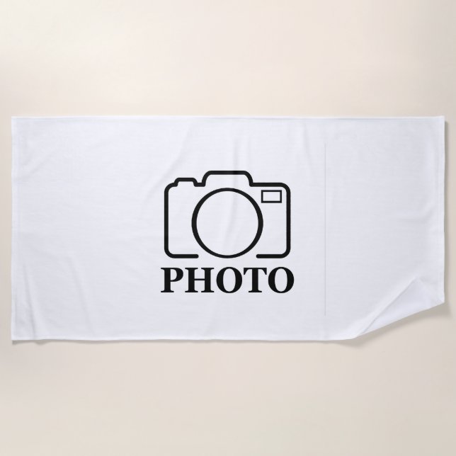 Add Personalized Photo Wedding Modern Cute Elegant Beach Towel (Front)
