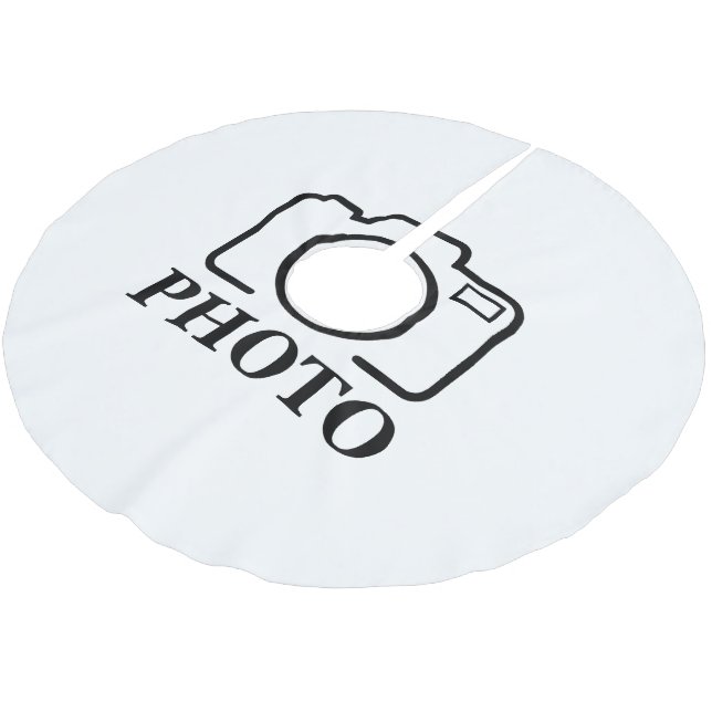 Add Personalized Photo Wedding Modern Cute Elegant Brushed Polyester Tree Skirt (Angled)