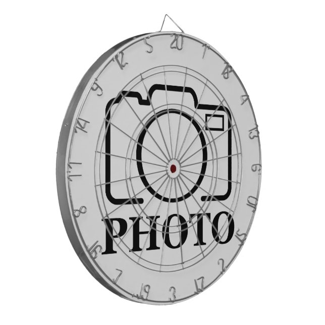 Add Personalized Photo Wedding Modern Cute Elegant Dartboard (Front Left)