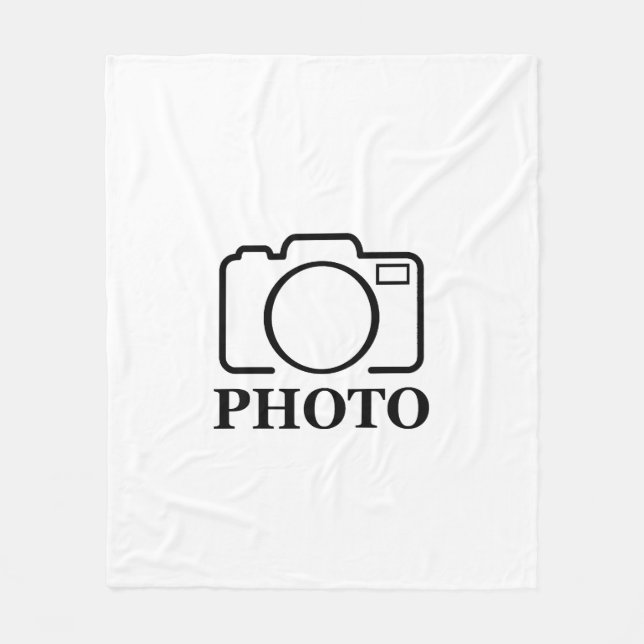 Add Personalized Photo Wedding Modern Cute Elegant Fleece Blanket (Front)