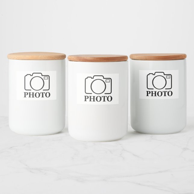 Add Personalized Photo Wedding Modern Cute Elegant Food Label (Bottles)
