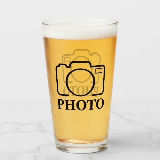 Add Personalized Photo Wedding Modern Cute Elegant Glass (Front Filled)