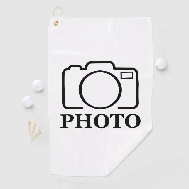 Add Personalized Photo Wedding Modern Cute Elegant Golf Towel (InSitu)