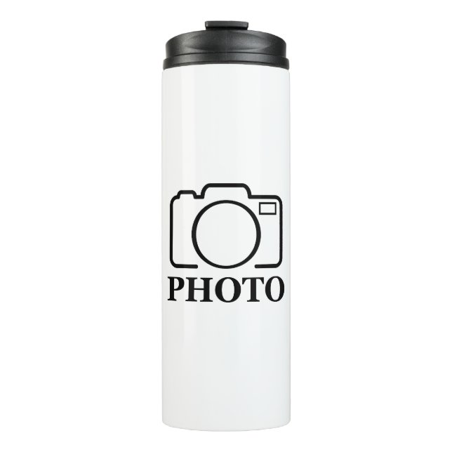 Add Personalized Photo Wedding Modern Cute Elegant Thermal Tumbler (Front)