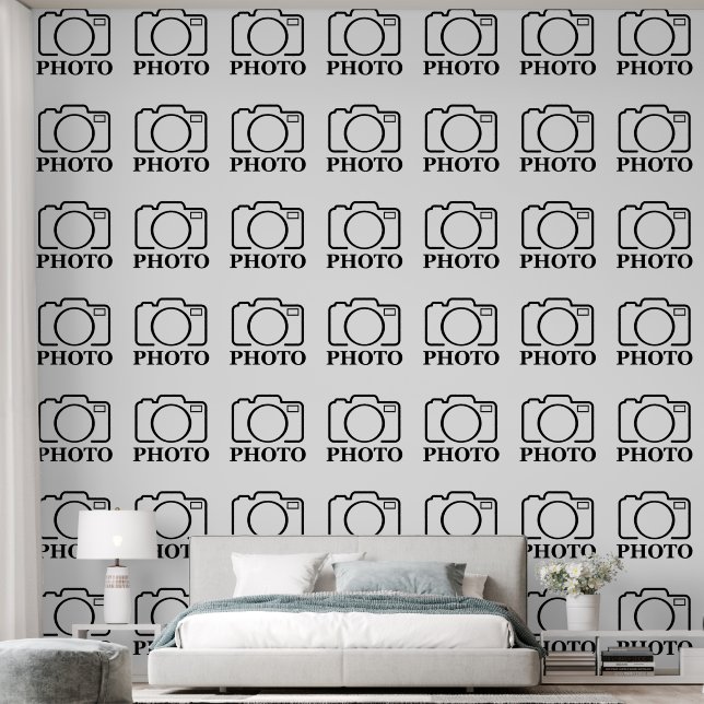 Add Personalized Photo Wedding Modern Cute Elegant Wallpaper (Bedroom)