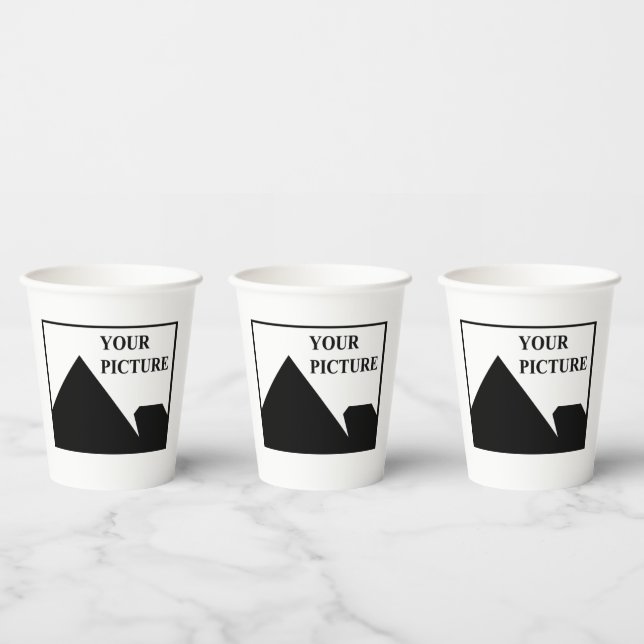 Add Personalized Picture Business Company Name Paper Cups (Multi)