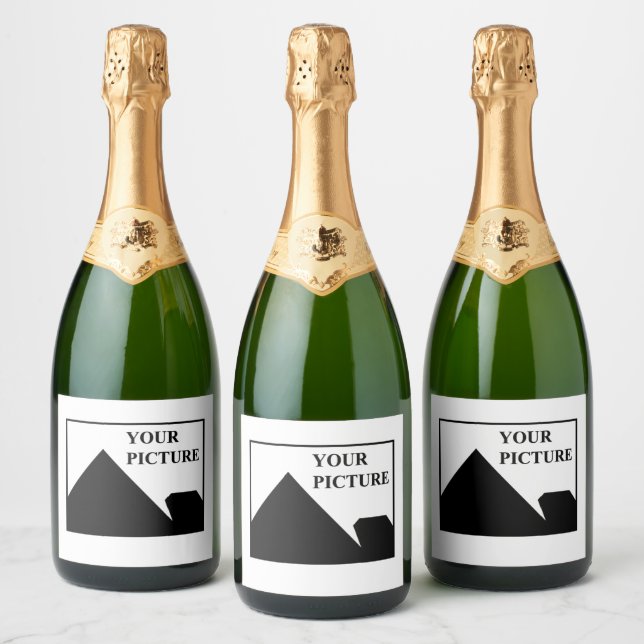 Add Personalized Picture Business Company Name Sparkling Wine Label (Bottles)