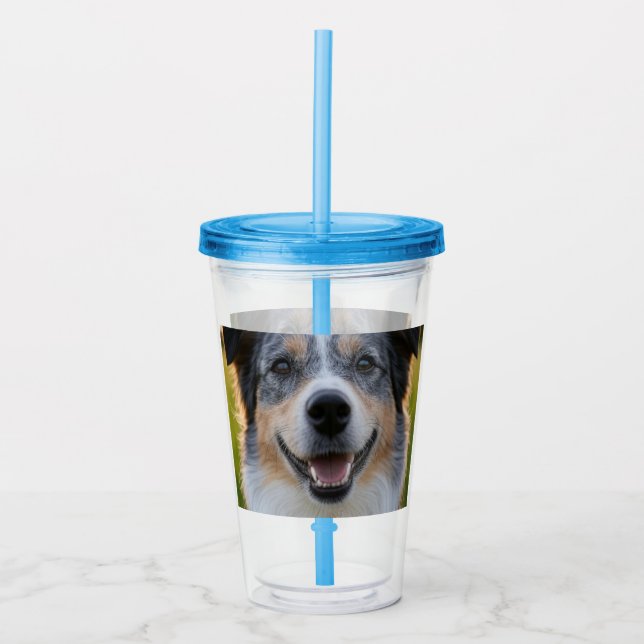Add Pet Photo Customize Acrylic Tumbler (Front)