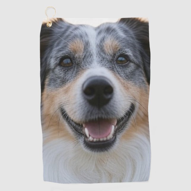 Add Pet Photo Customize Golf Towel (Front)