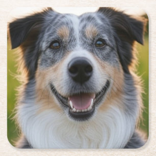 Add Pet Photo Customize Square Paper Coaster