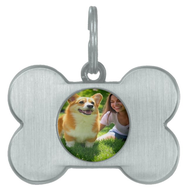 Add Pet Photo Personalize Customize ID Tag (Front)