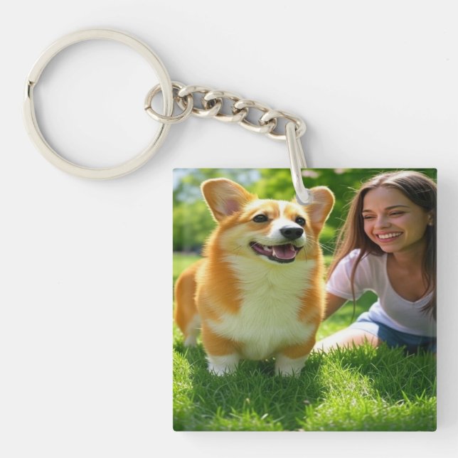 Add Pet Photo Personalize Customize Keychain (Front)